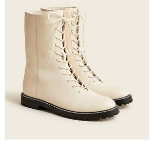 J. Crew Gwen lug-sole leather lace-up tall shaft boots NWT